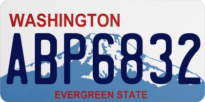 WA license plate ABP6832