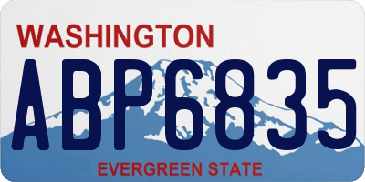 WA license plate ABP6835
