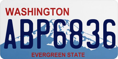 WA license plate ABP6836