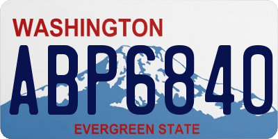 WA license plate ABP6840
