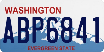 WA license plate ABP6841
