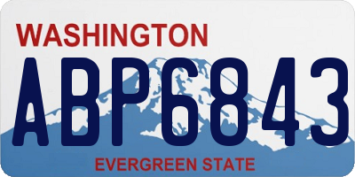 WA license plate ABP6843