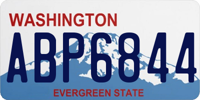 WA license plate ABP6844
