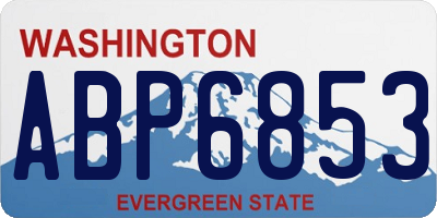 WA license plate ABP6853