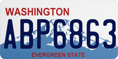 WA license plate ABP6863