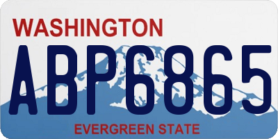 WA license plate ABP6865