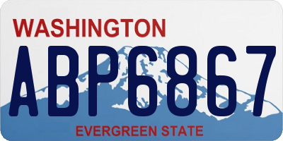 WA license plate ABP6867