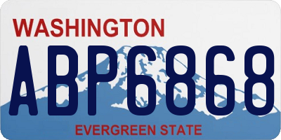 WA license plate ABP6868