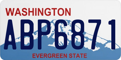 WA license plate ABP6871