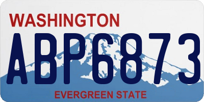 WA license plate ABP6873