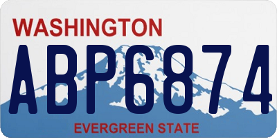 WA license plate ABP6874