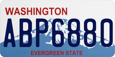 WA license plate ABP6880