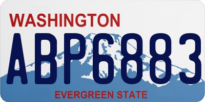 WA license plate ABP6883