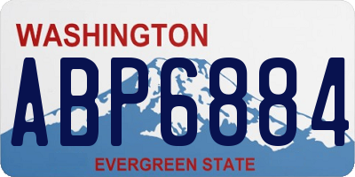 WA license plate ABP6884