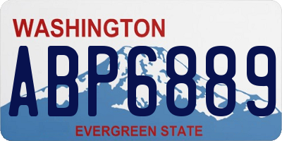 WA license plate ABP6889