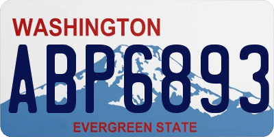 WA license plate ABP6893