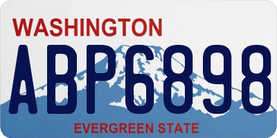 WA license plate ABP6898