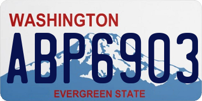 WA license plate ABP6903
