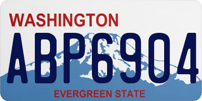 WA license plate ABP6904