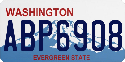 WA license plate ABP6908