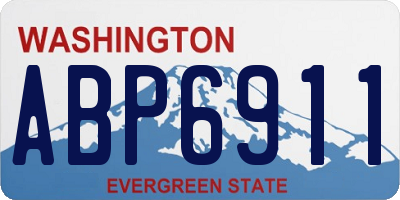 WA license plate ABP6911