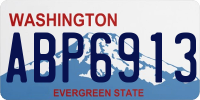 WA license plate ABP6913
