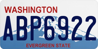 WA license plate ABP6922