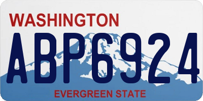 WA license plate ABP6924