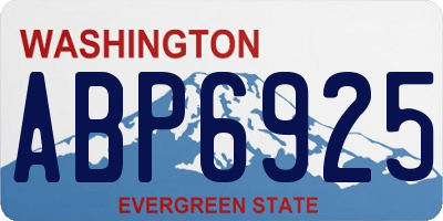 WA license plate ABP6925