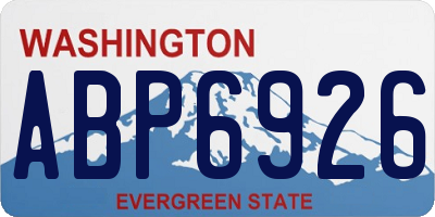 WA license plate ABP6926