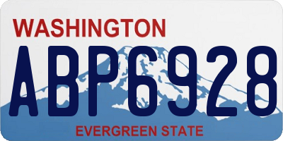 WA license plate ABP6928