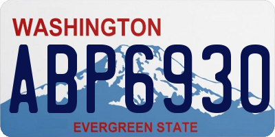 WA license plate ABP6930