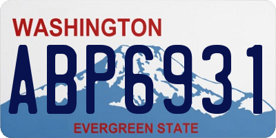 WA license plate ABP6931