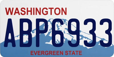 WA license plate ABP6933