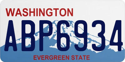 WA license plate ABP6934
