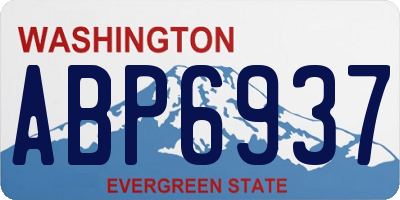 WA license plate ABP6937