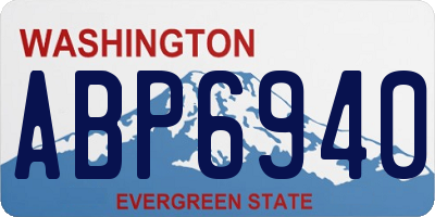 WA license plate ABP6940