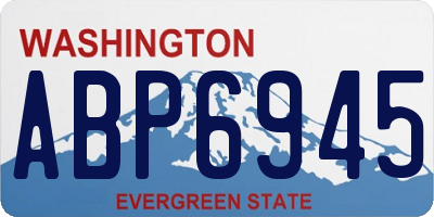 WA license plate ABP6945