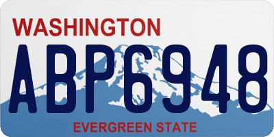 WA license plate ABP6948