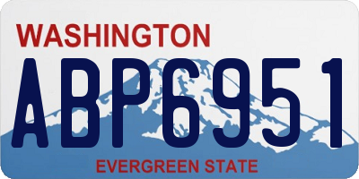WA license plate ABP6951