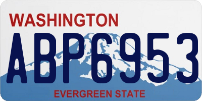 WA license plate ABP6953