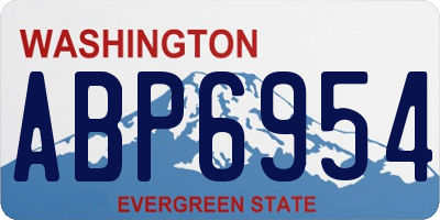 WA license plate ABP6954