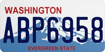 WA license plate ABP6958
