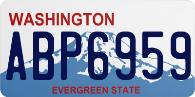 WA license plate ABP6959