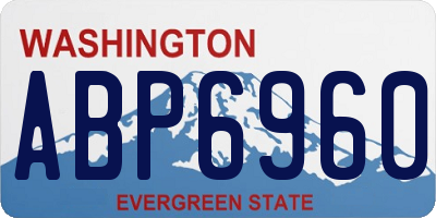 WA license plate ABP6960
