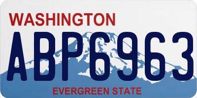 WA license plate ABP6963
