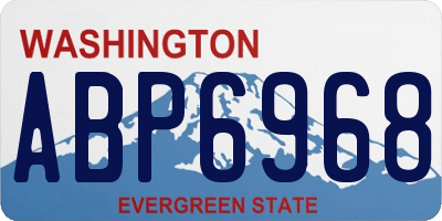 WA license plate ABP6968
