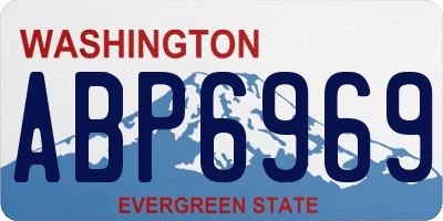 WA license plate ABP6969