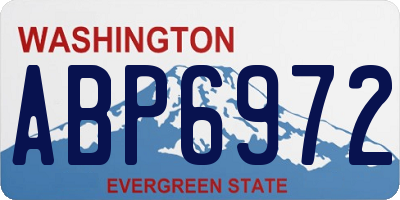 WA license plate ABP6972