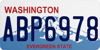 WA license plate ABP6978
